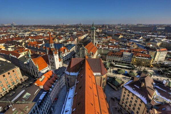 Панорама крыш в городе мюнхен