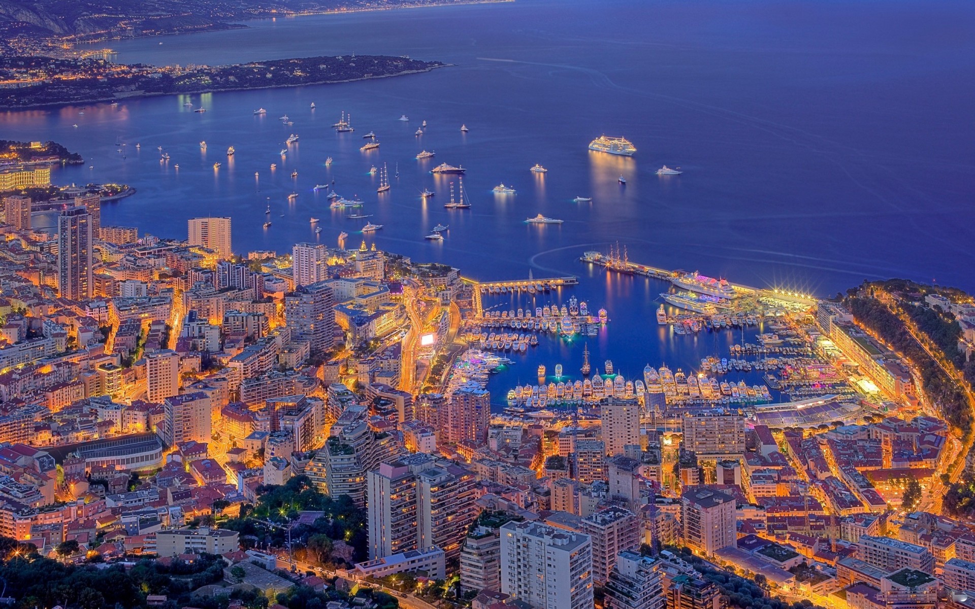 monaco night town