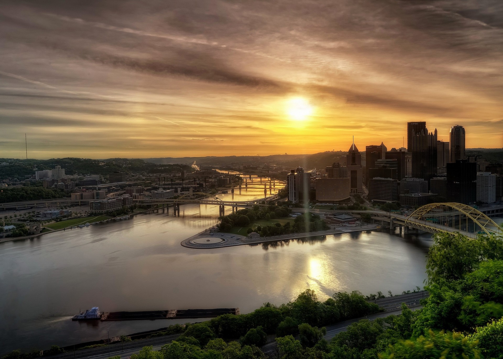 paesaggio fiume pittsburgh pennsylvania stati uniti central park