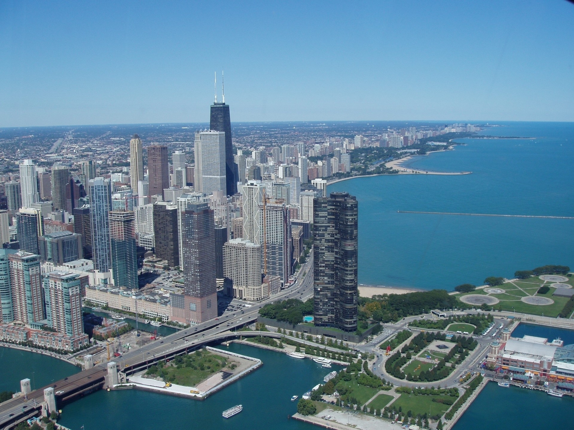 chicago erba alberi grattacieli vista dall alto