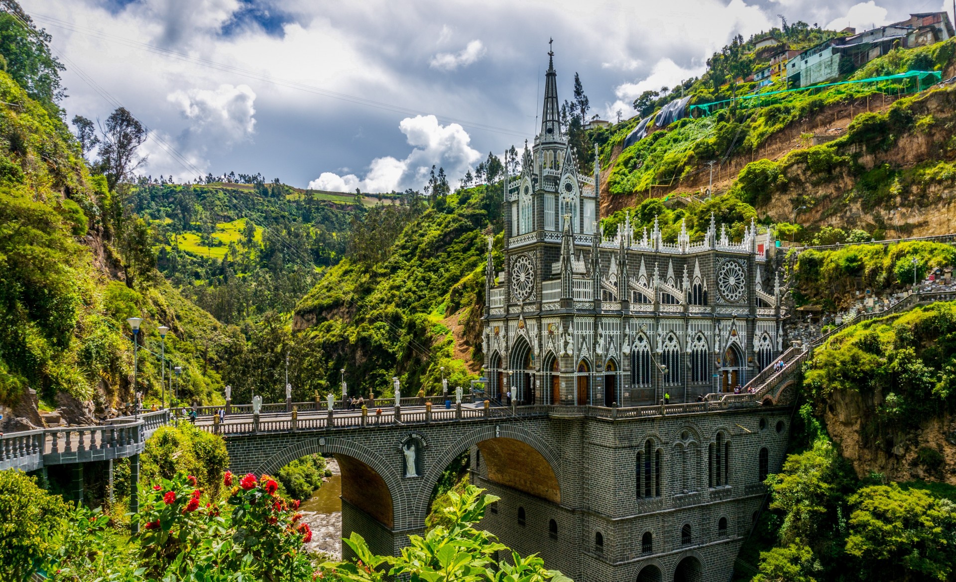 verde enclavamiento puente cielo colombia belleza montañas