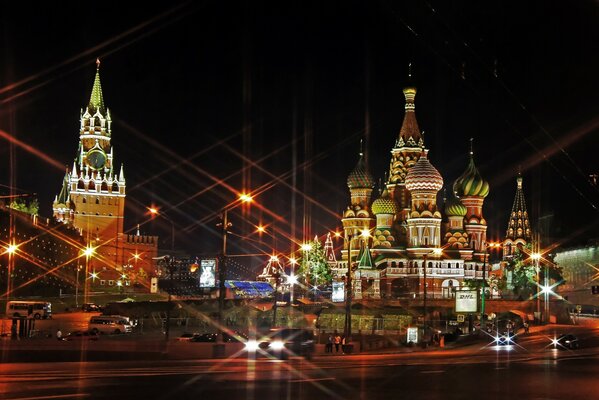 Moscú Nocturno. Plaza Roja