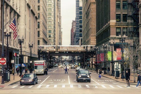 Gray buildings in the city of Chicago