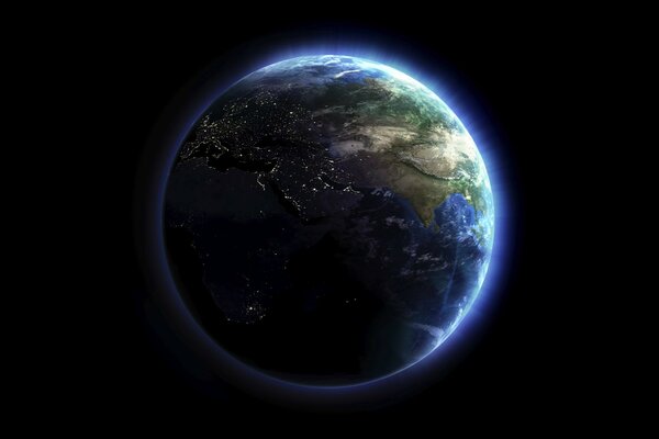 Планета Земля и огни атмосферы