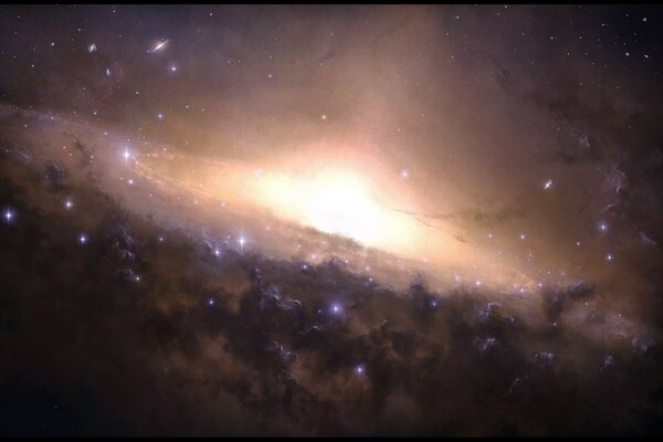 Luce luminosa delle stelle della galassia