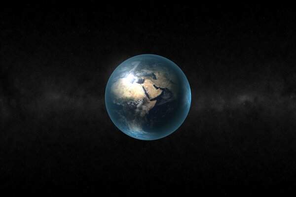 Planet earth on a black background