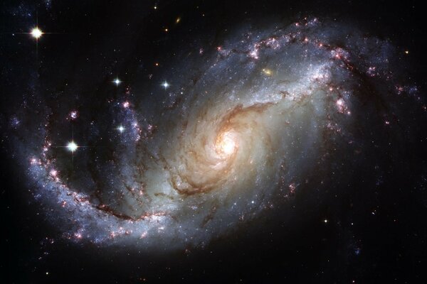 Спираль из звезд и камен образующие галактику