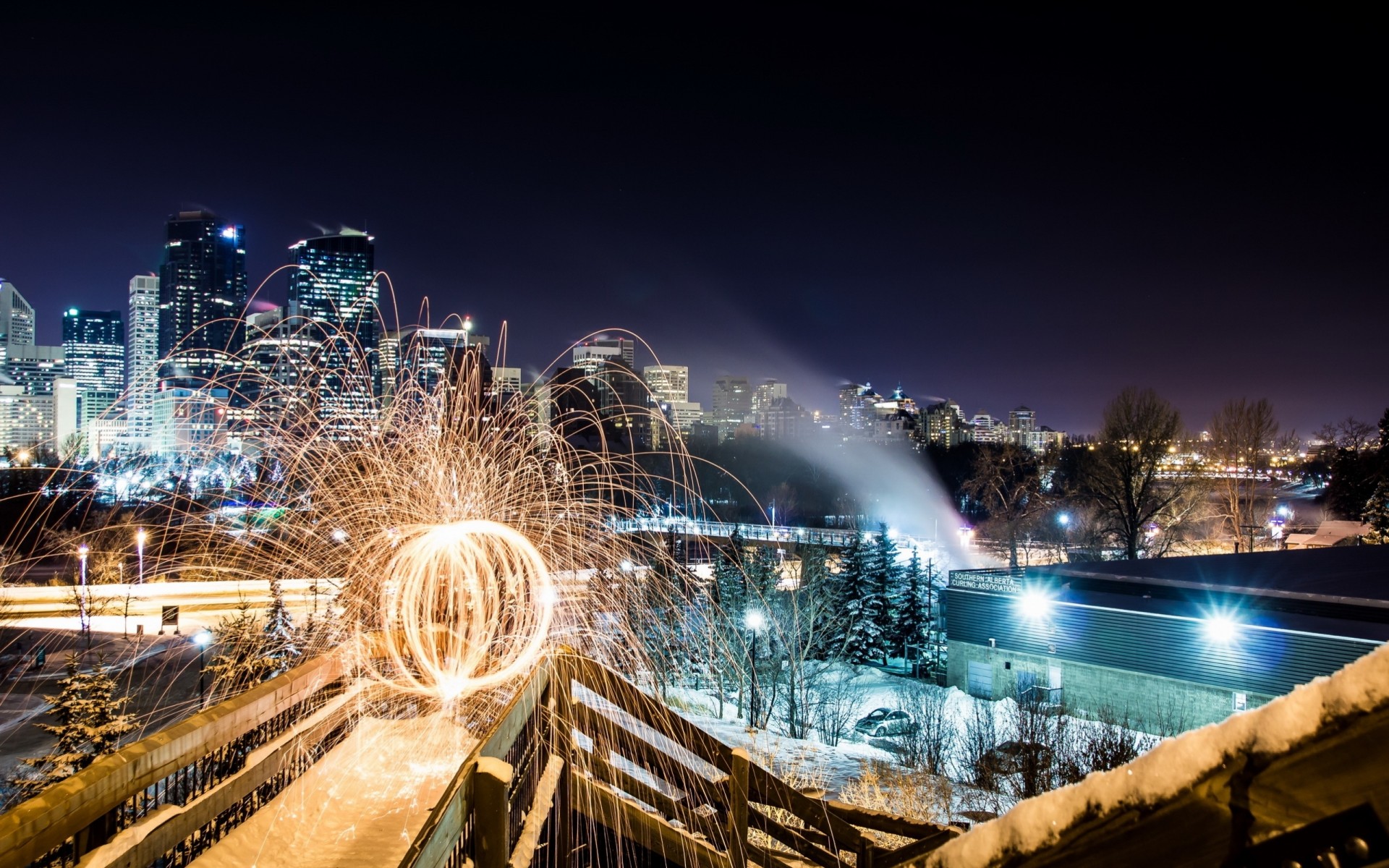 parc nuit ville