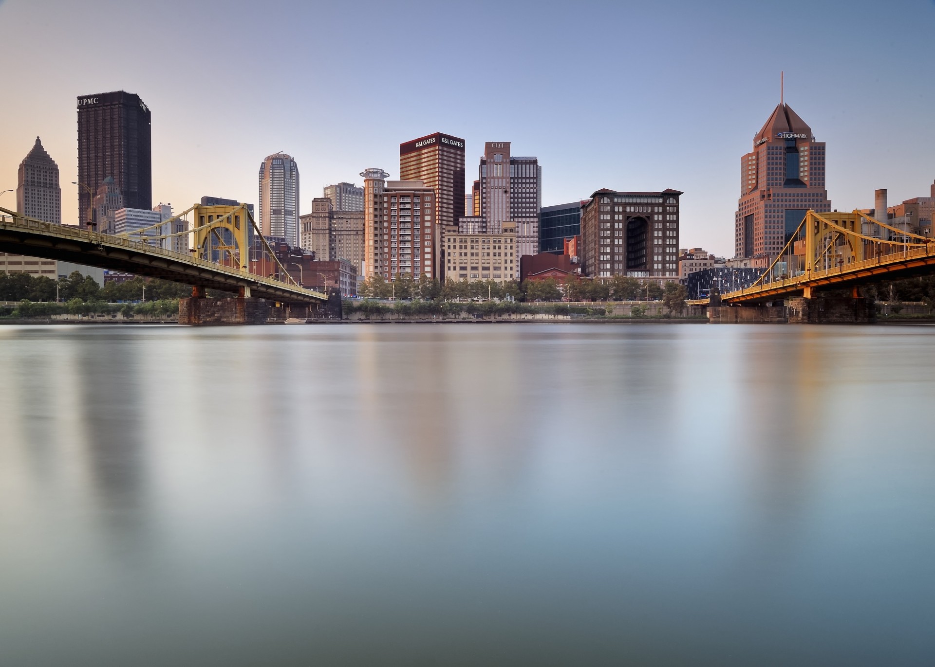 río puente pittsburgh edificio pittsburgh