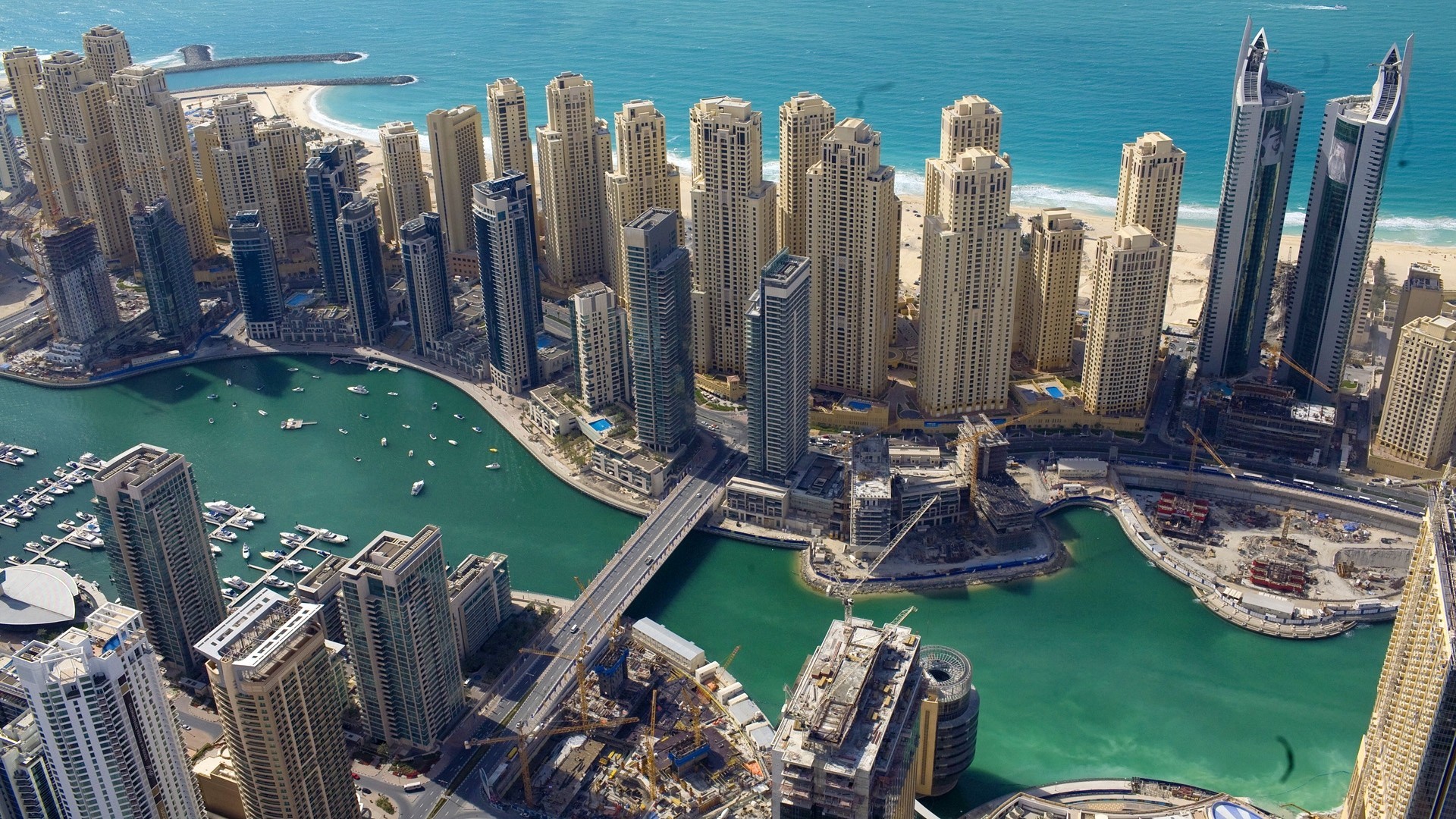 dubai costruzione blu mare emirati arabi uniti città