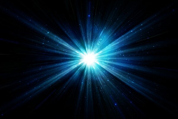 Das Licht des blauen Strahlens vom Stern