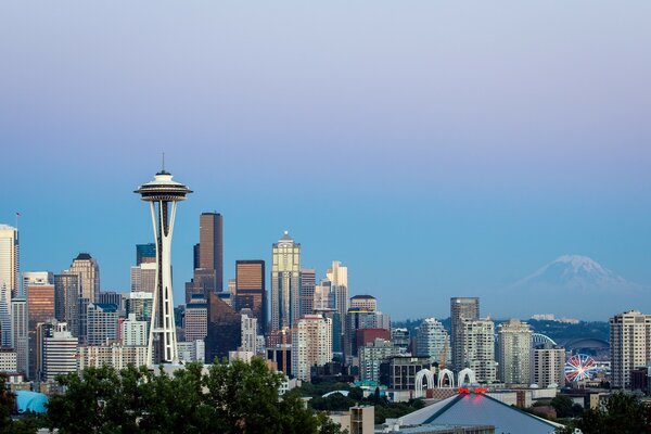 USA city and its skyscrapers