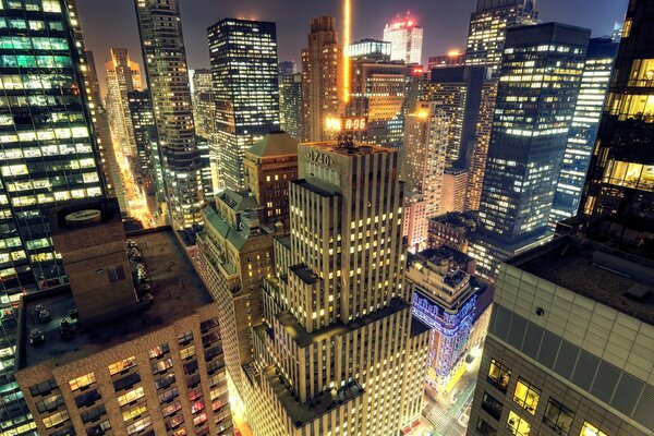New York City foto grattacieli di notte