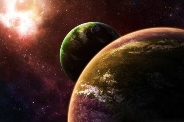 Deux planètes dans l espace infini