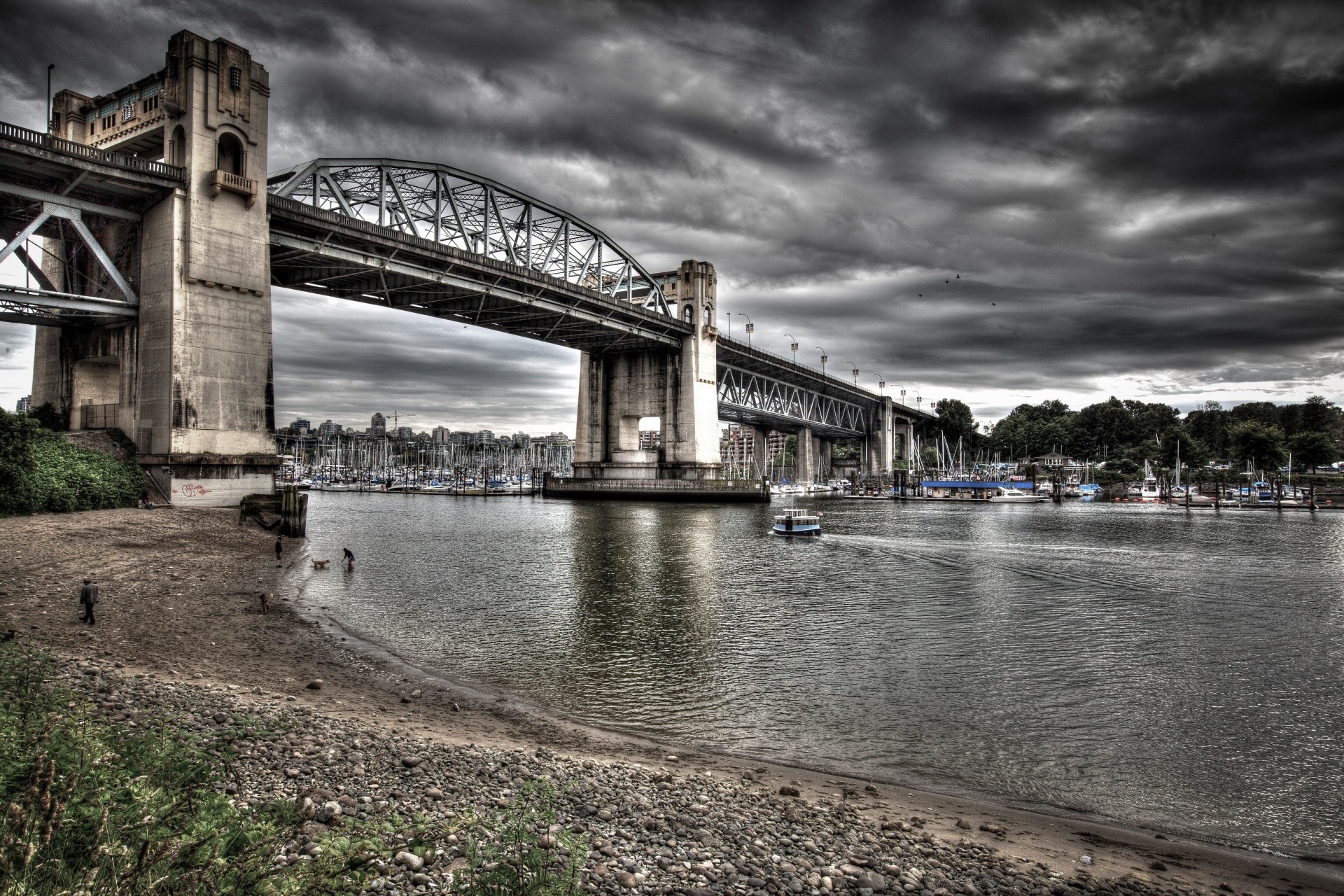 vancouver rzeka wybrzeże most kanada hdr