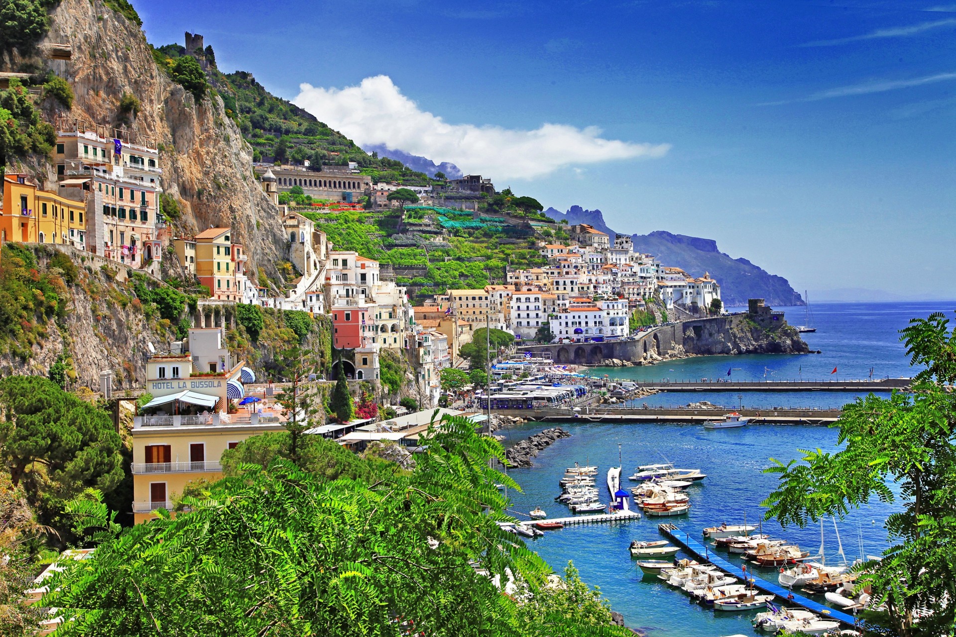 italien positano himmel meer salerno