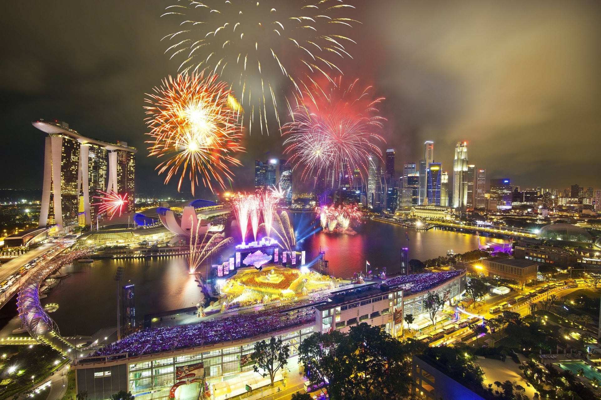 2012 feuerwerk nacht singapur