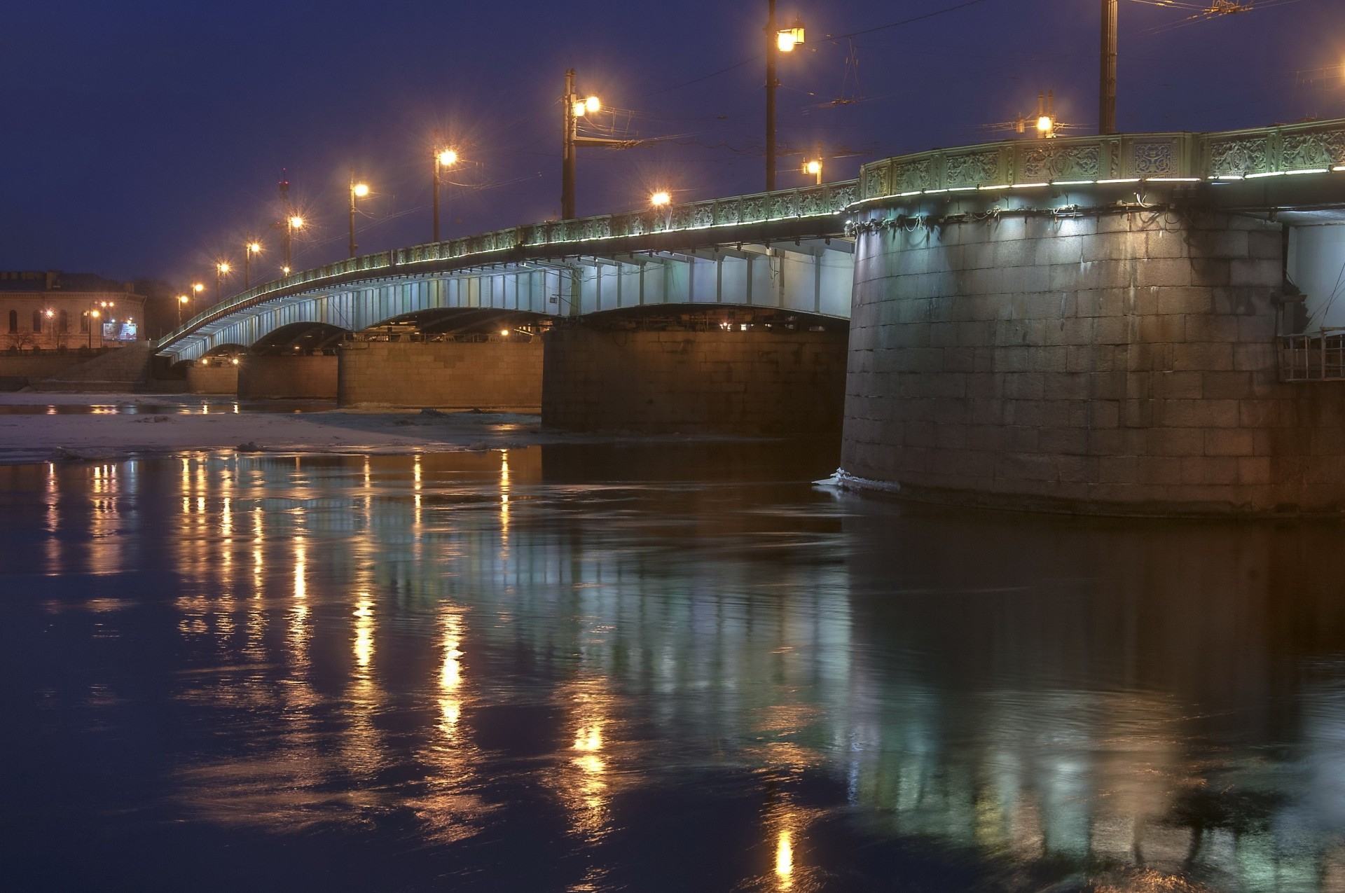 san pietroburgo notte ponte luci