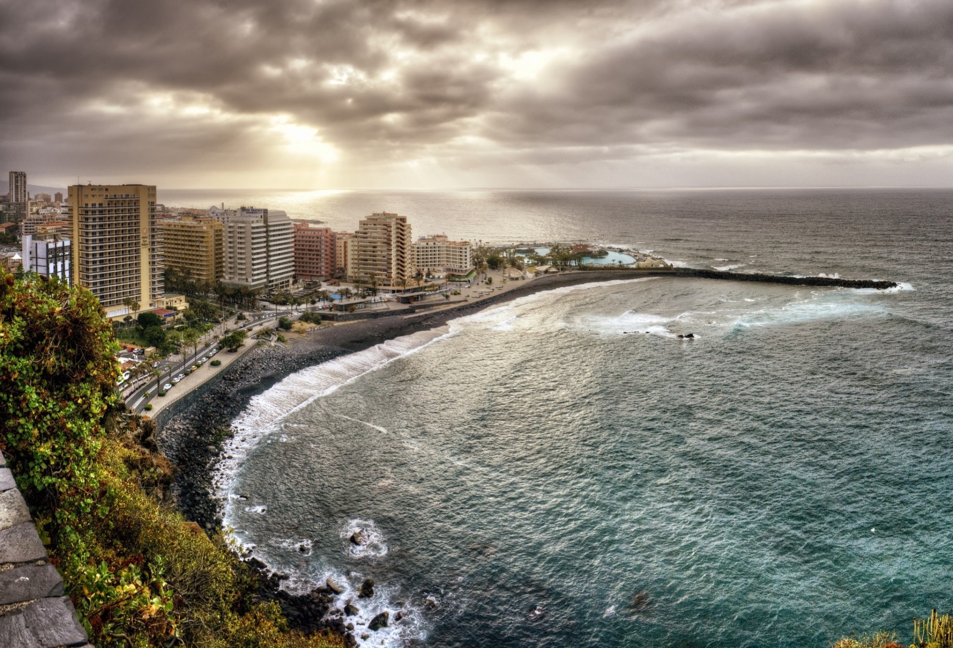 canary islands landscape coast atlantic ocean ocean tenerife building spain tenerife island