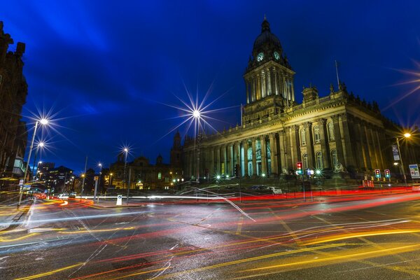 Città di Leeds di notte