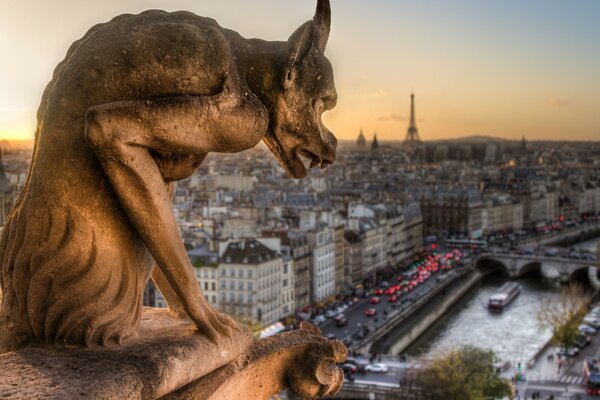 Notre Dame de Paris gargoyle sculpture