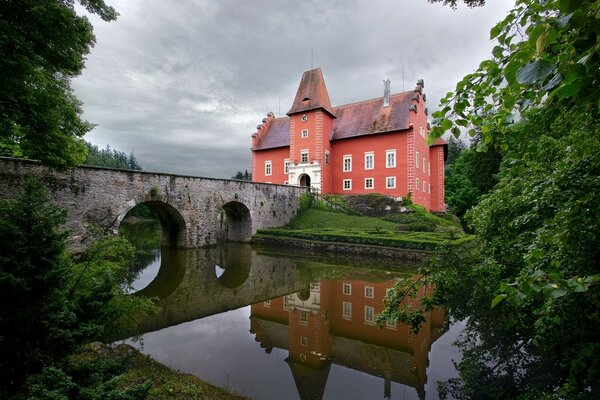 Tschechische Republik Brücke Fluss Burg