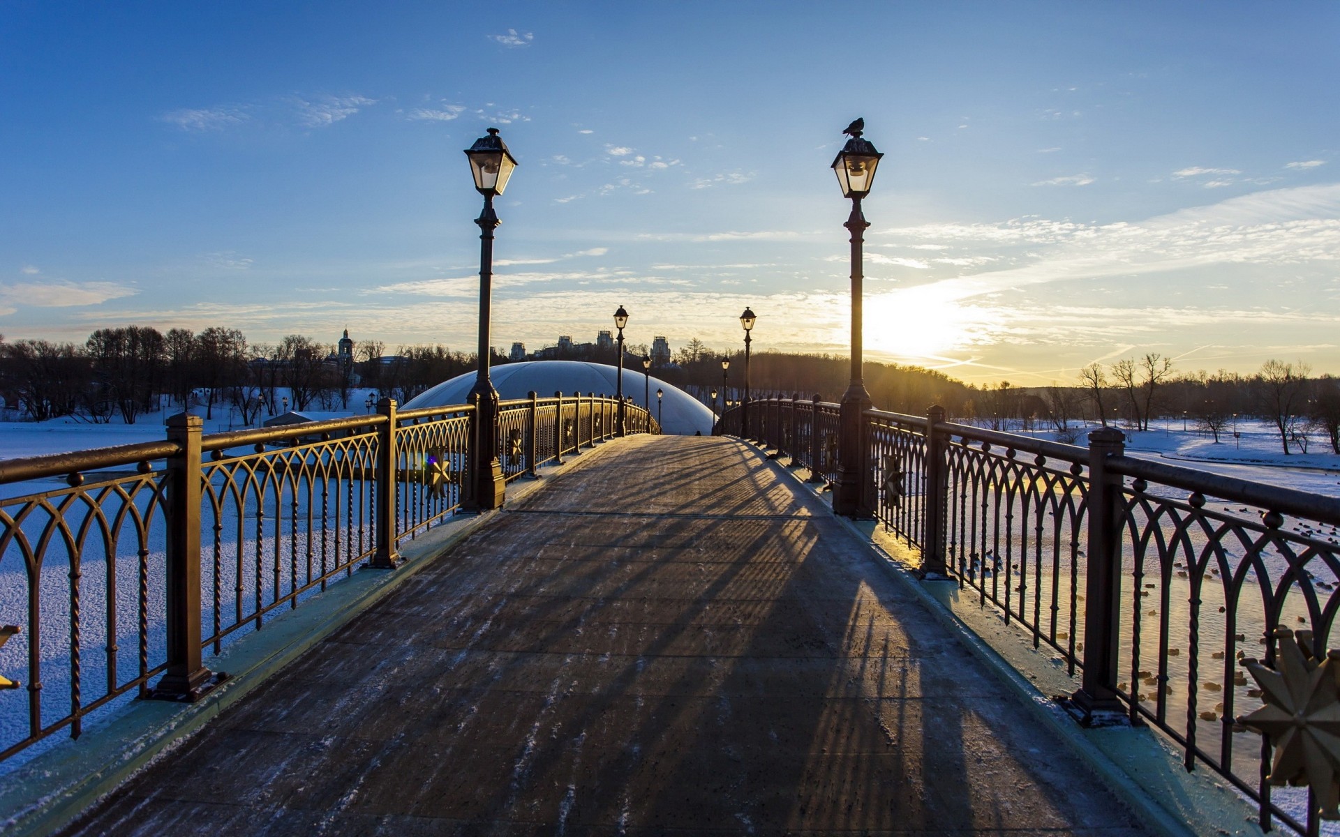 ponte inverno fiume città