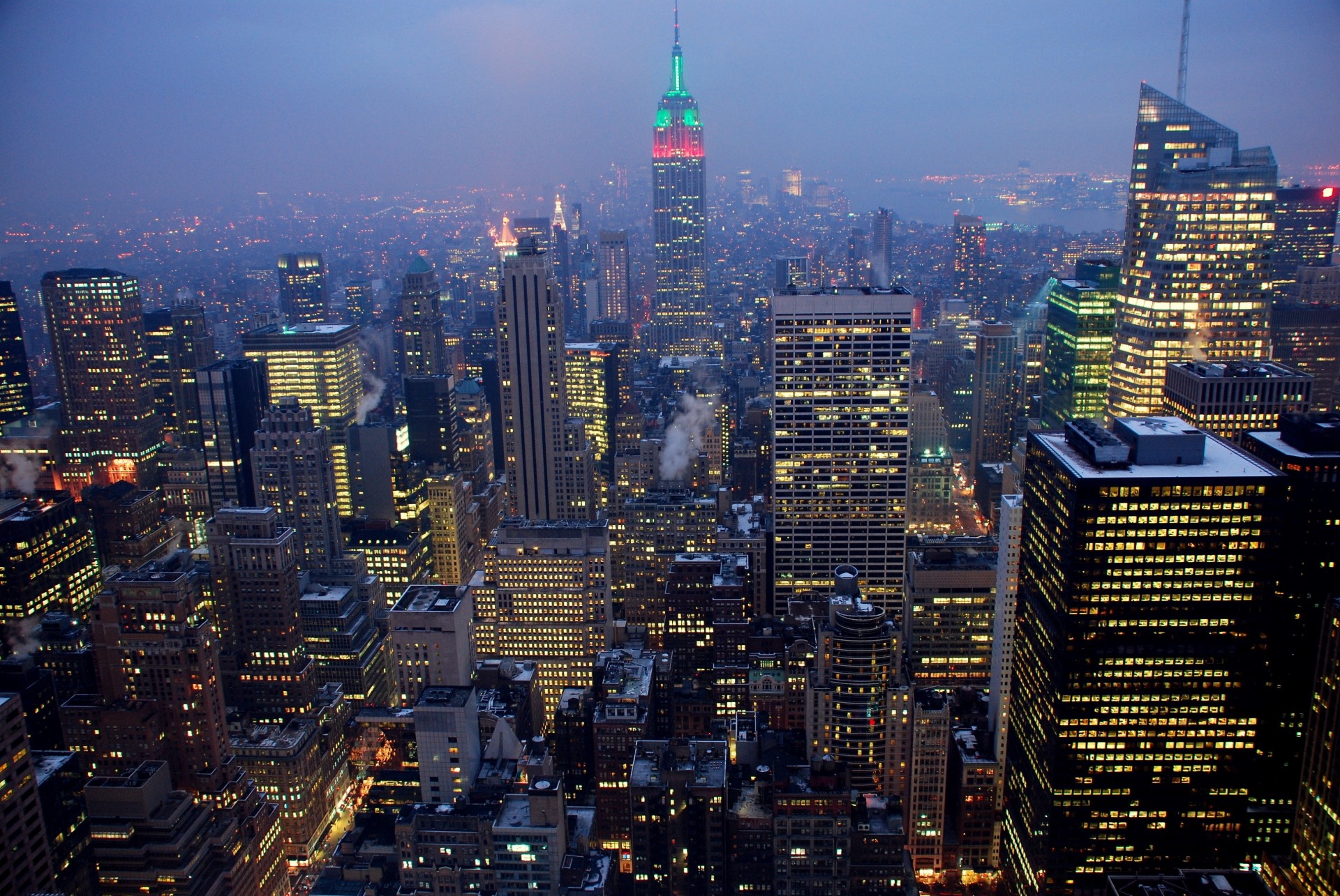 new york amérique états-unis nuit ville