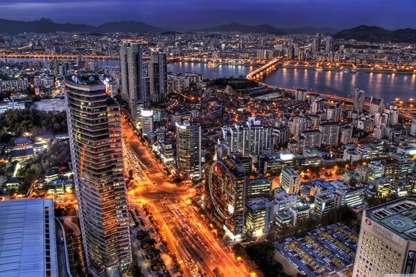 Night Seoul from a bird s eye view