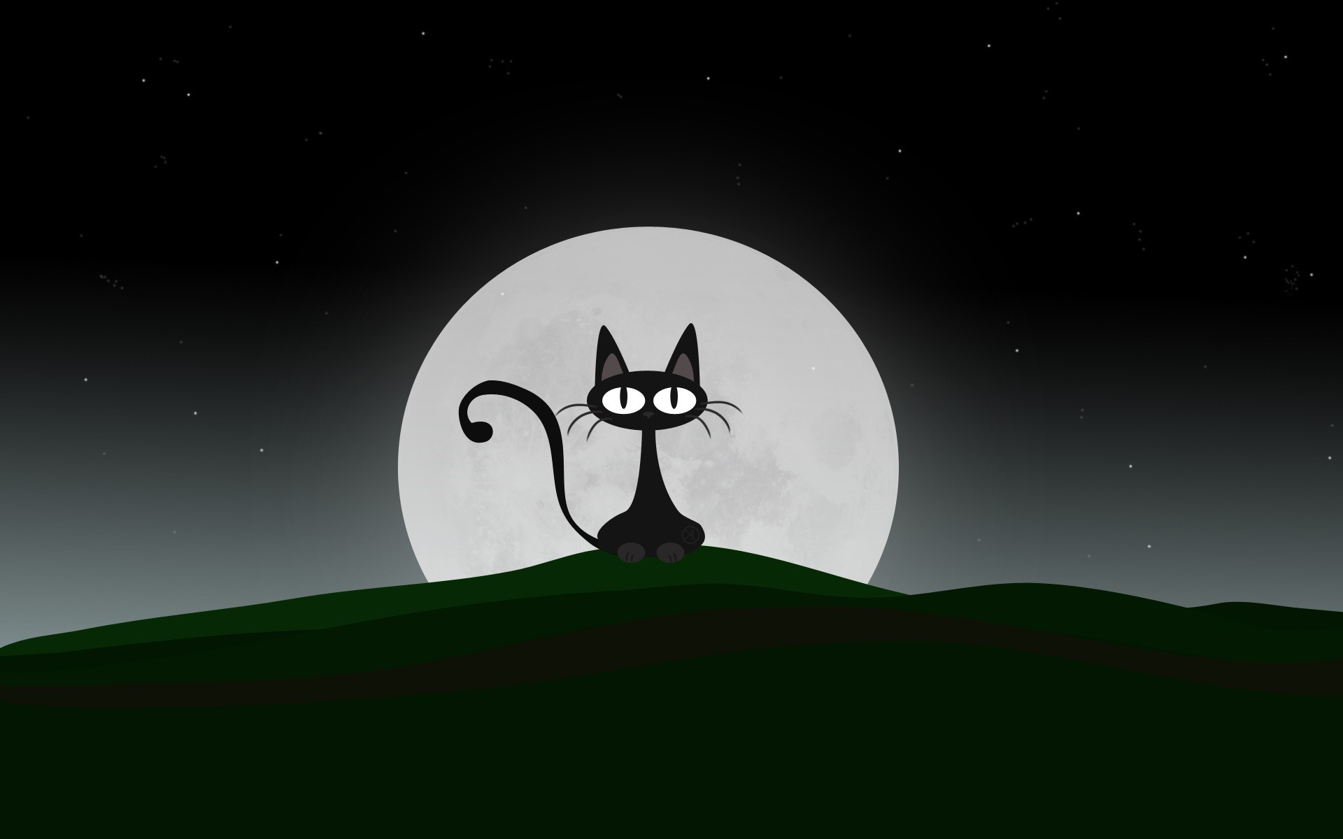 gato vector luna