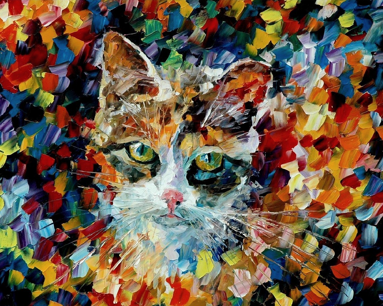 pintura gato aceite