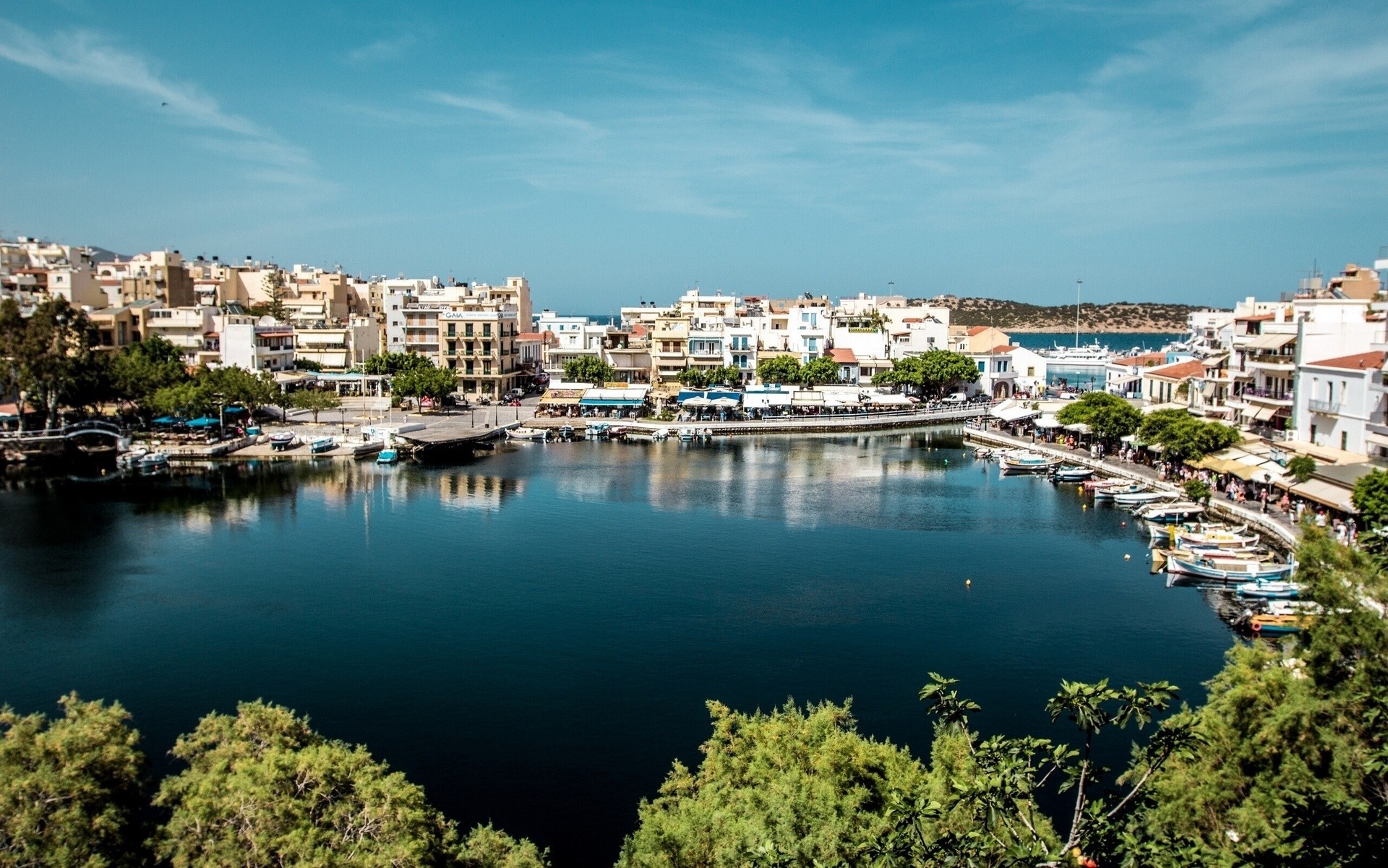 berths harbor crete greece boat embankment