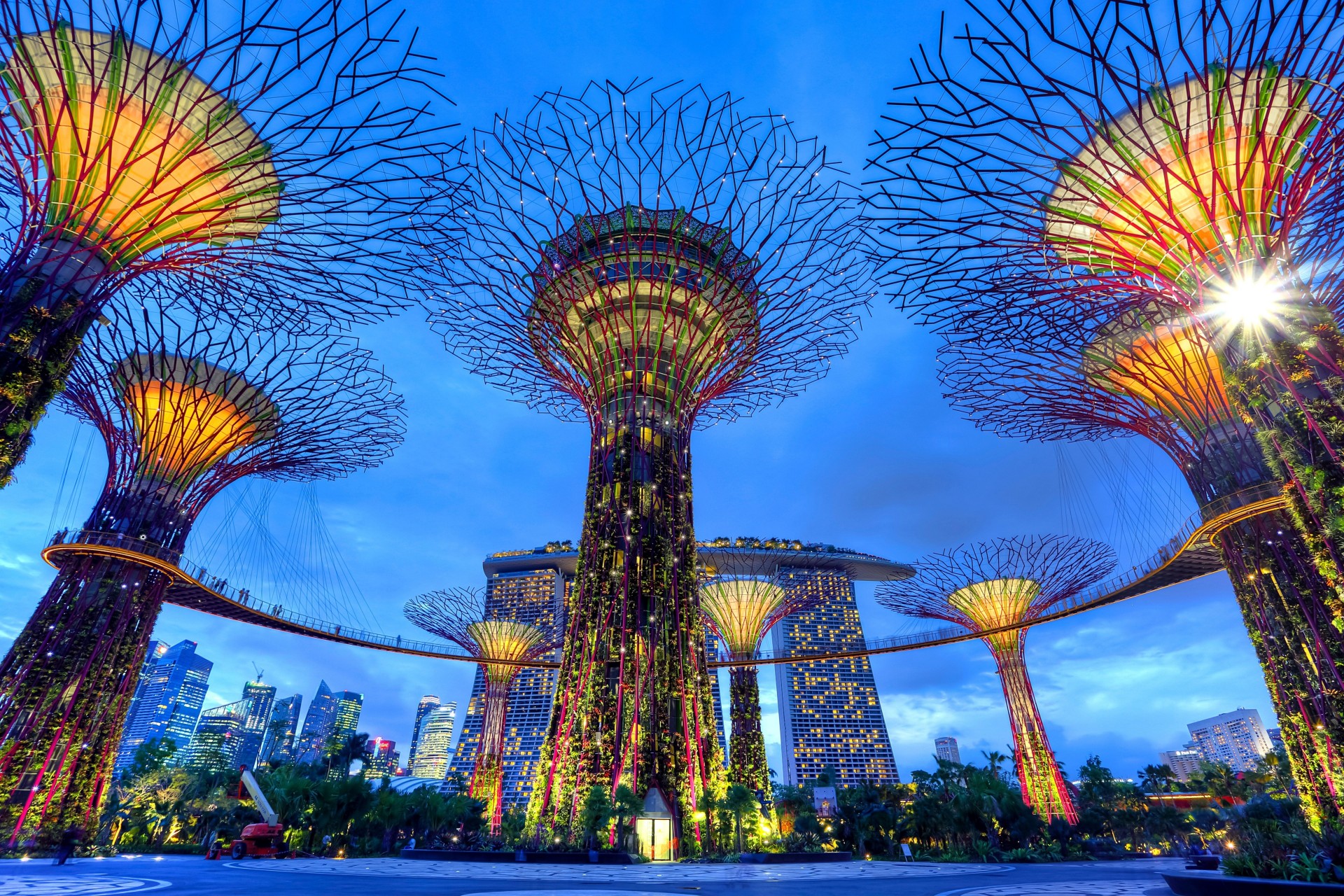 nacht stadt singapur