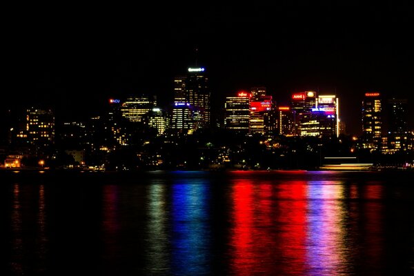 Luces de la noche de Sydney. Australia