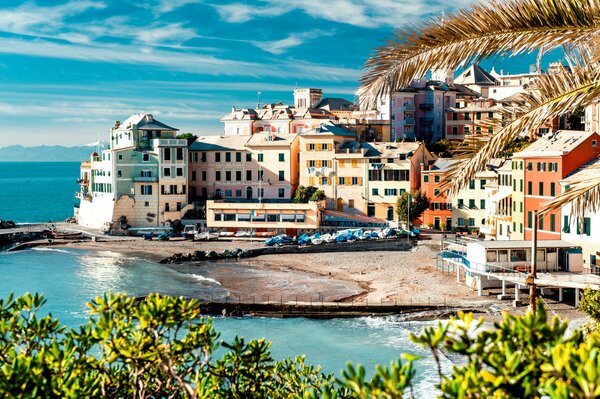 Photo of a town in Italy on the seashore