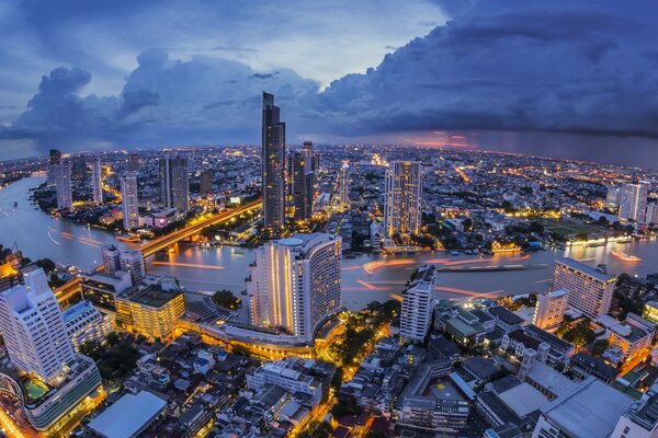 Bangkok auf dem Foto Nachtstadt