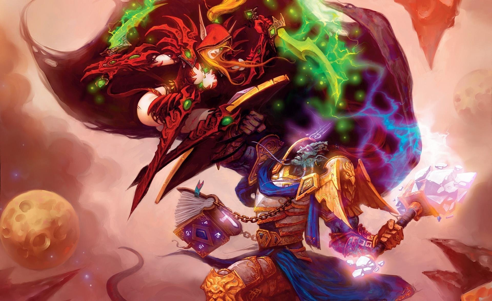 world of warcraft the burning crusade ragazza marito battaglia colori vivaci magia