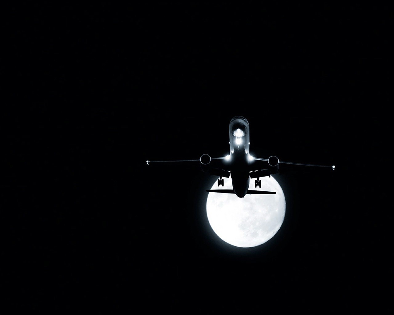 avion lune nuit