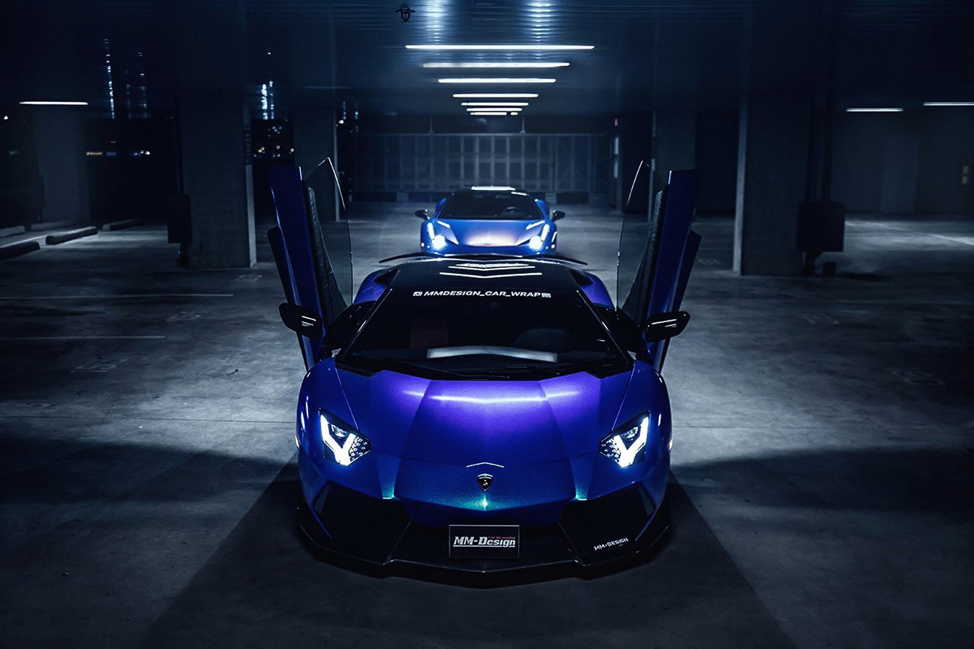 lamborghini aventador lp700-4 mm-design car wrap purple front