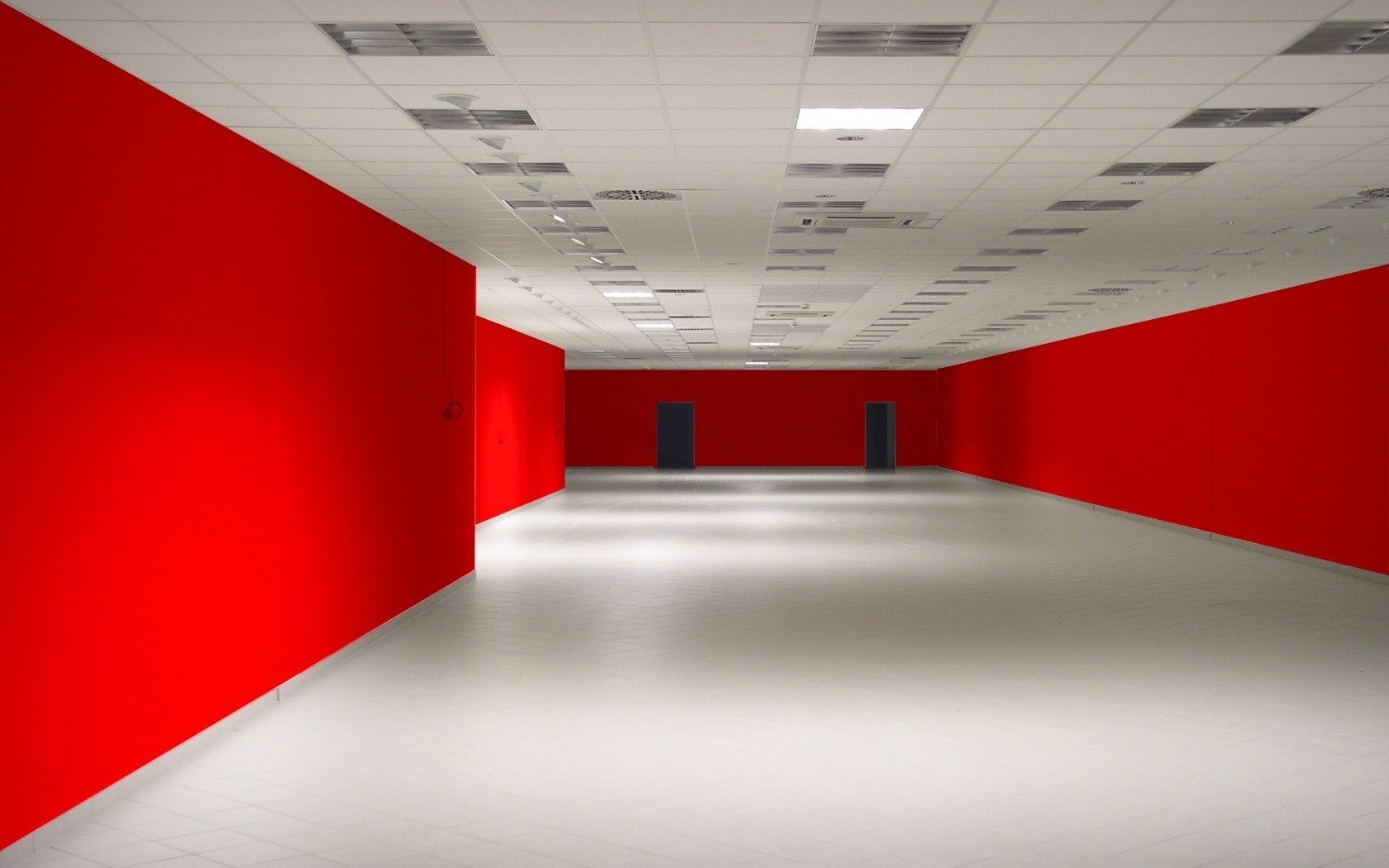 intérieur mur style rouge blanc chambre couloir vide