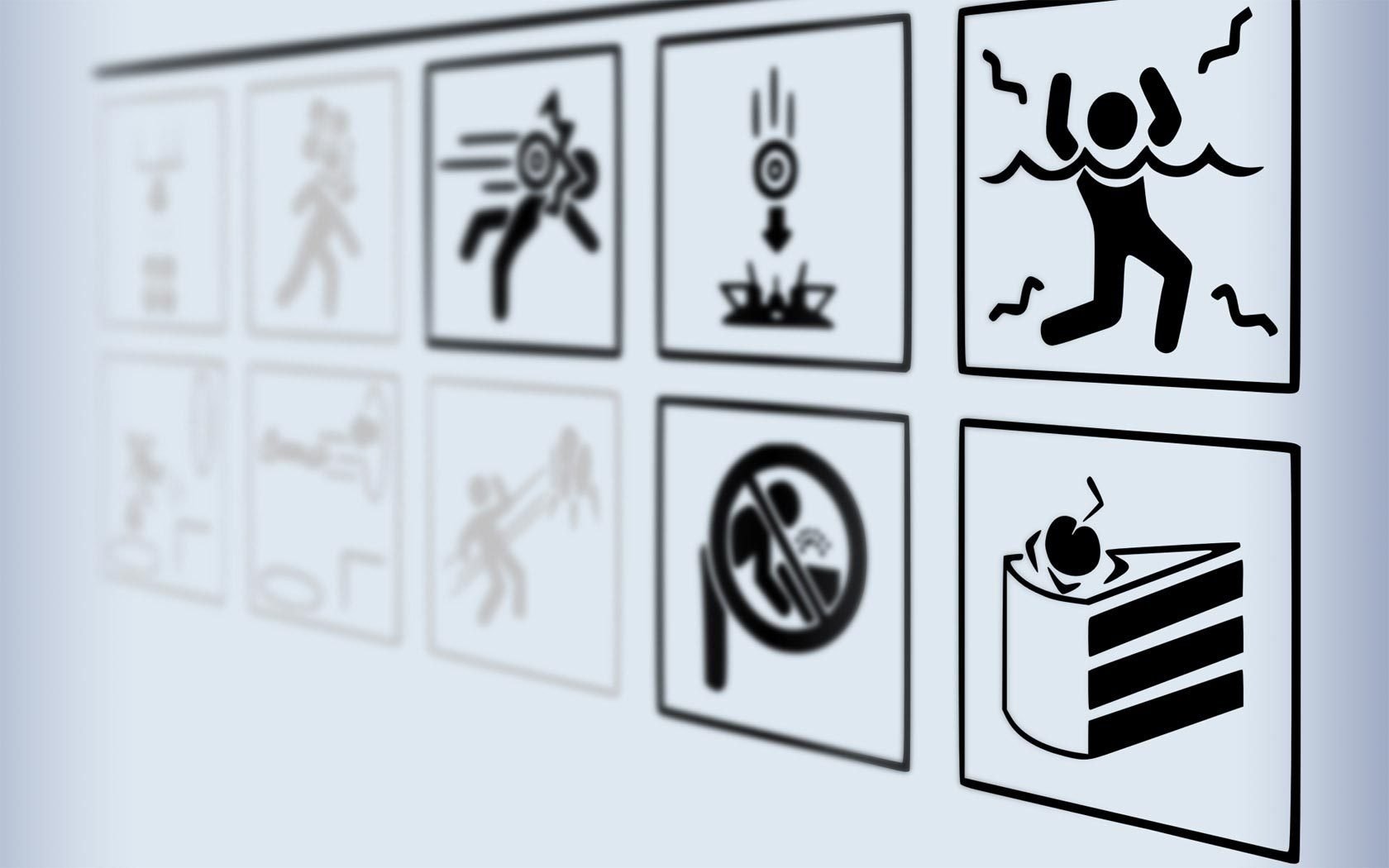 the portal danger cake black and white icons drawing