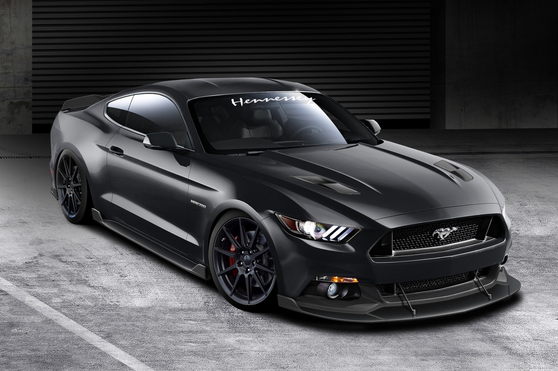 ford mustang hennessey hpe700 2015 black front