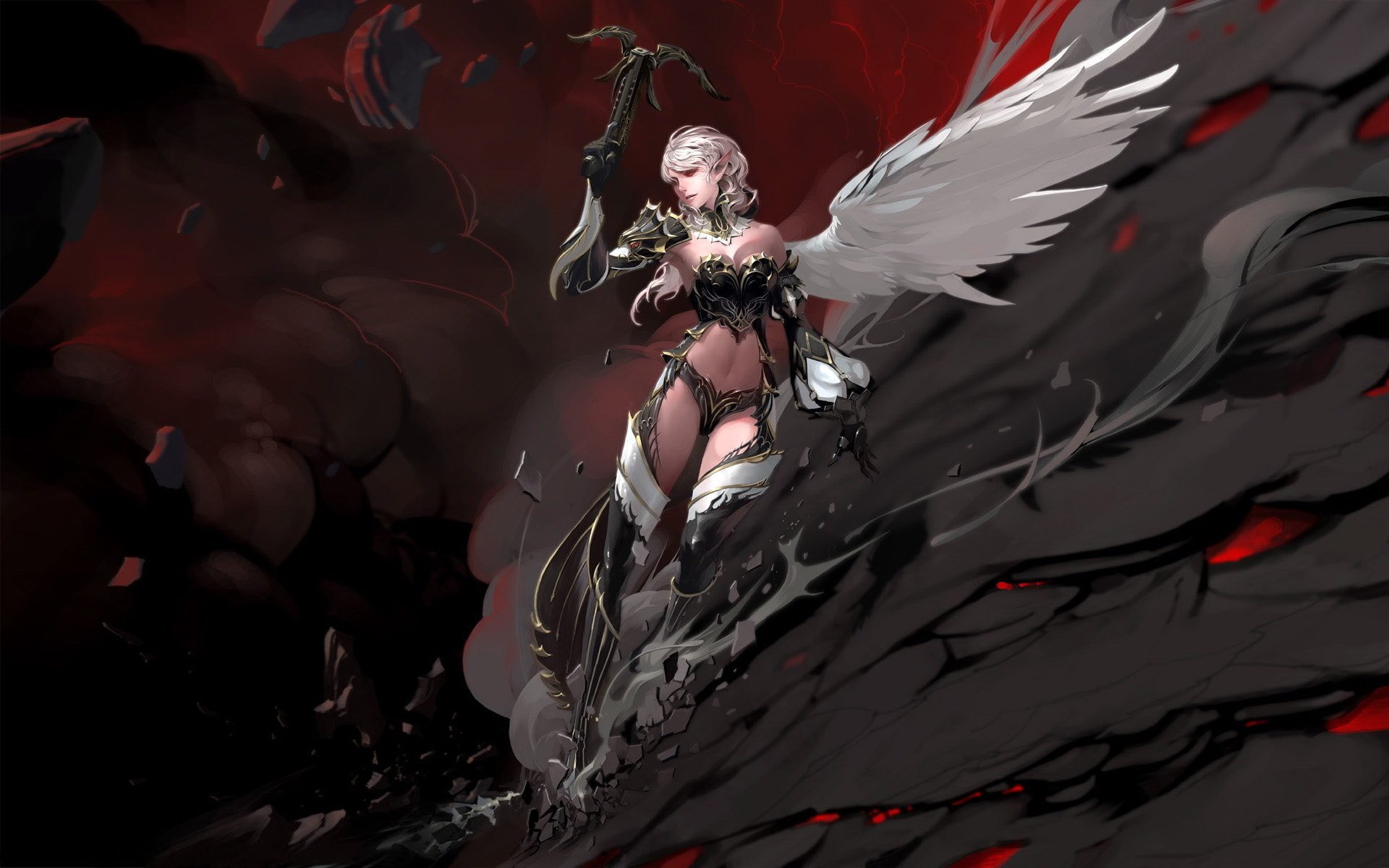 chica alas blancas roca lineage 2