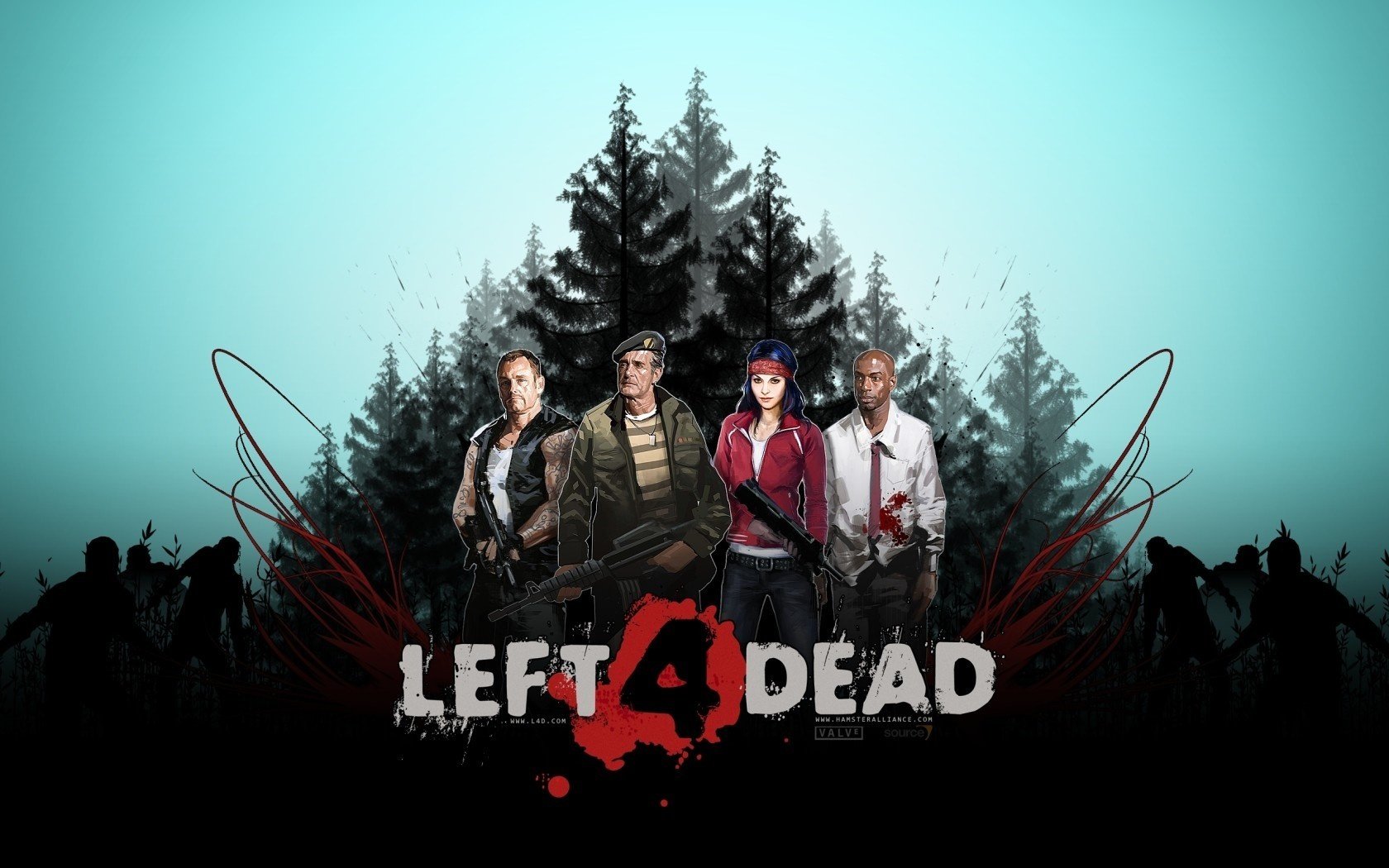 left 4 dead 2 banda foresta persone