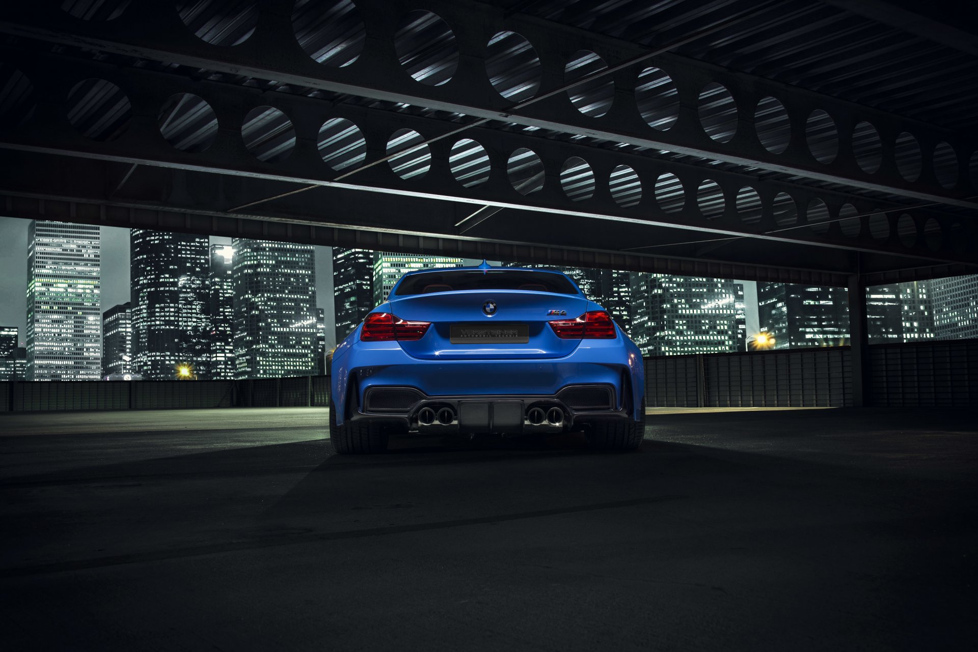 bmw gtrs4 vorsteiner widebody photoshoot blue nigth city rear