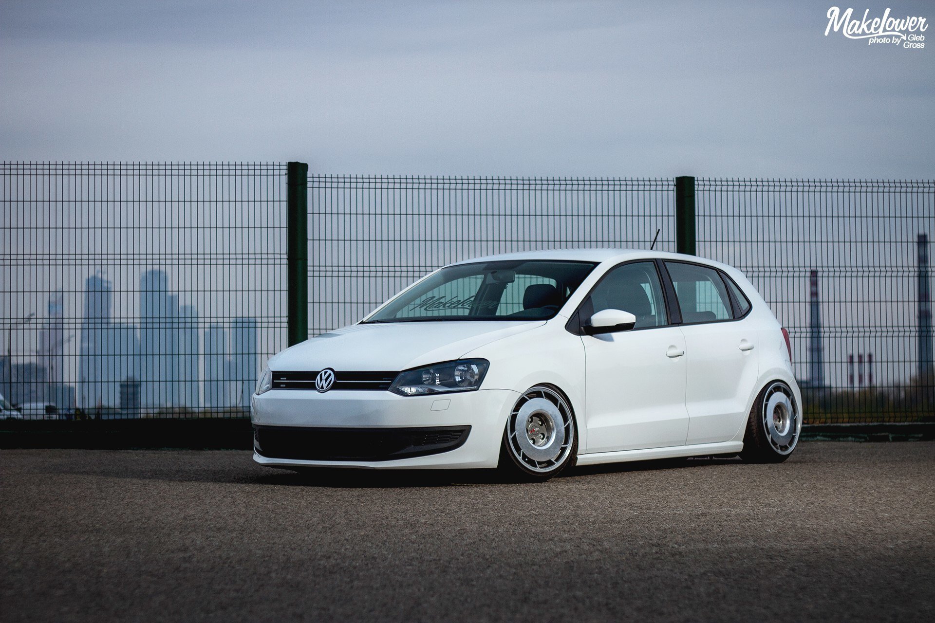 volkswagen vw polo low tuning stance germany wheels dapper white