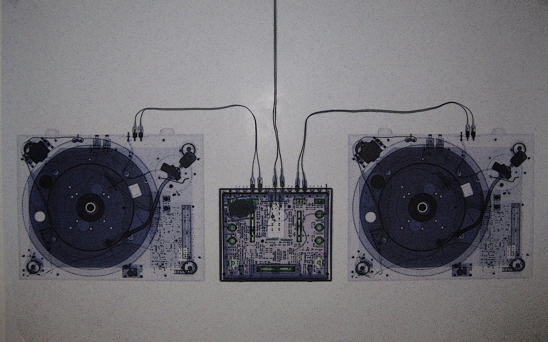 control system wire x-ray black and white