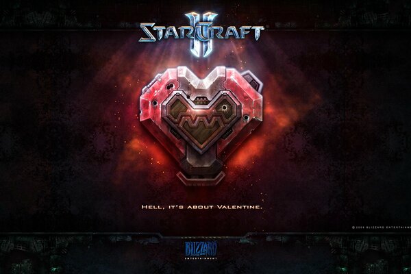 The silhouette of a red heart from the game starcraft 2