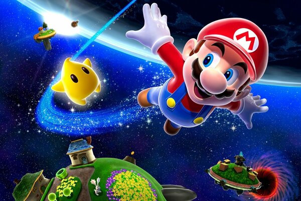 Super Mario vole dans l espace