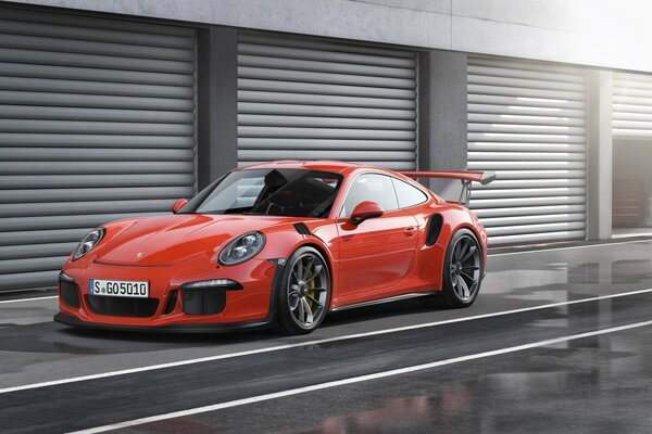 Stylish orange porsche 2015